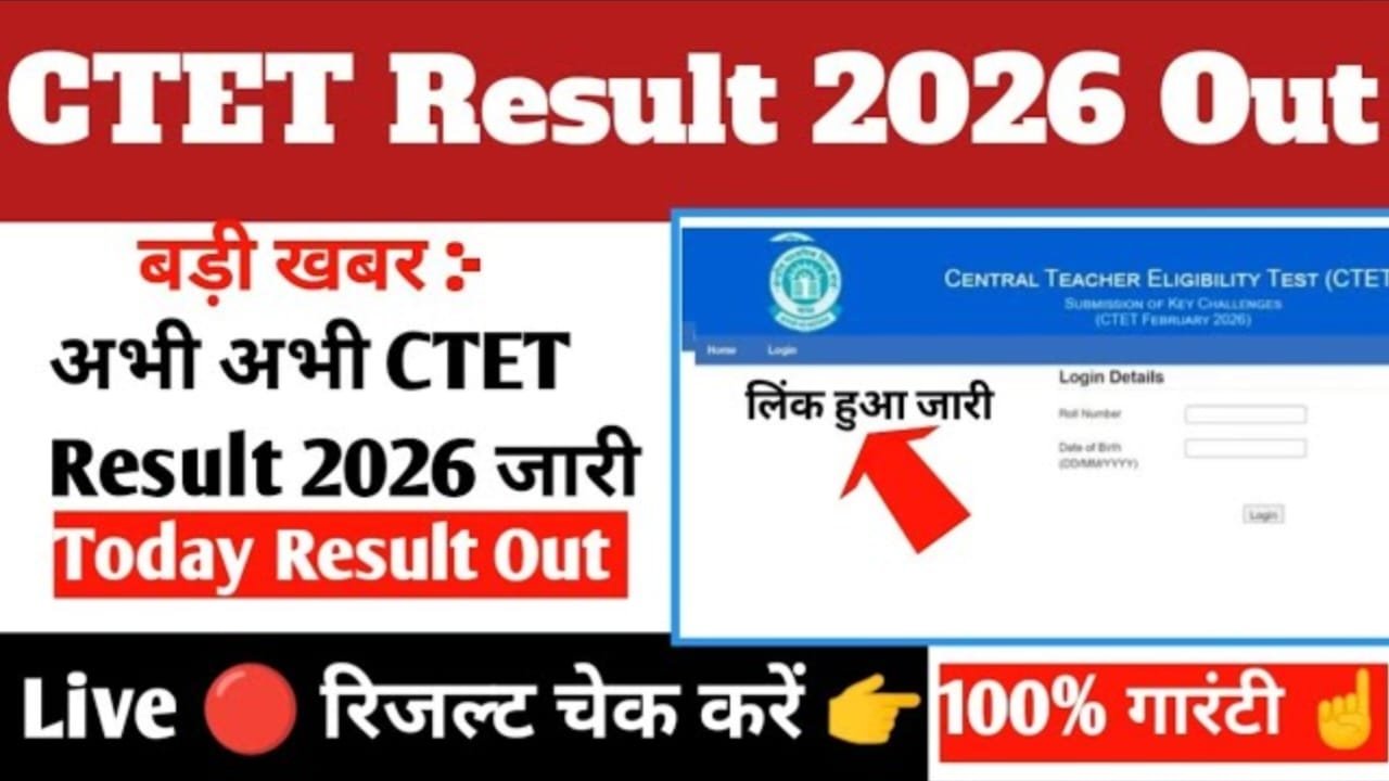 CTET Feb Exam Result 2026 OUT — Scorecard Link Activate, Roll Number डालकर तुरंत देखें Result LIVE!